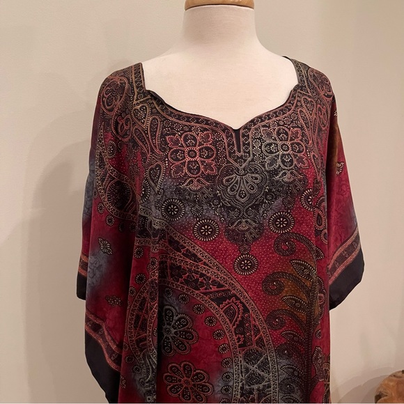 Jewel toned Caftan Tunic Gown OSFM FREE SIZE - Next Best Thing to Being Naked! - Picture 2 of 6